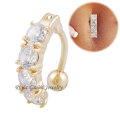 Christmas Gifts Round Clear Zircon 18K Gold Sexy Belly Ring